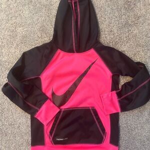 Nike Pink and Black Sweatshirt with Bold Swoosh